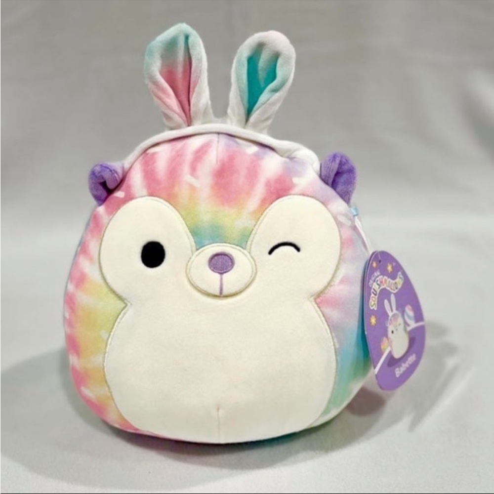 Babette Hedgehog 8” TieDye Squishmallow Easter Bunny Ears BNWT